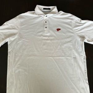 Greyson Mens Golf Polo XL White with Wolf Logo